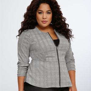Torrid houndstooth peplum jacket blazer